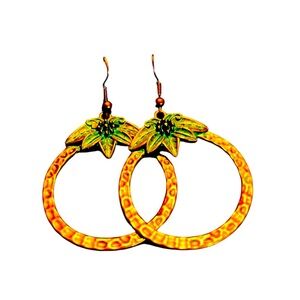 Copper wreath earrings